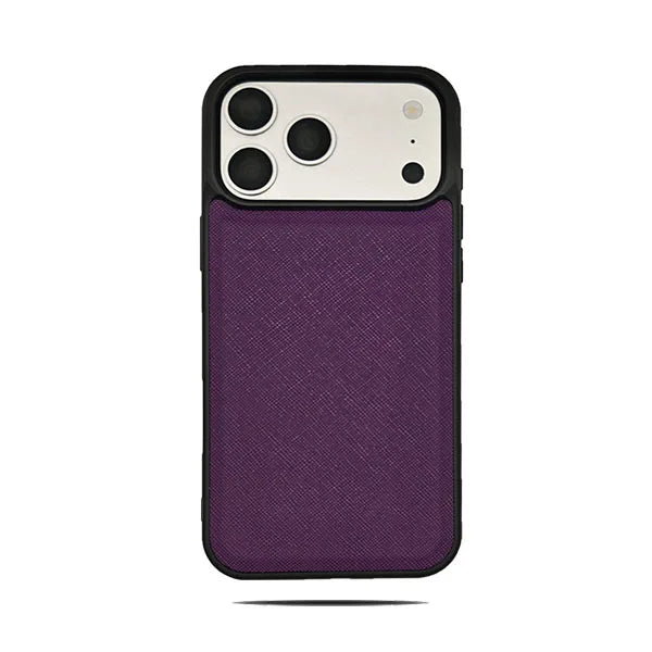 burgundy Fashion Saffiano Leather Business Phone Case for iPhone 17 16 15 14 13 Pro Max Elegant Shockproof Bumper Cover