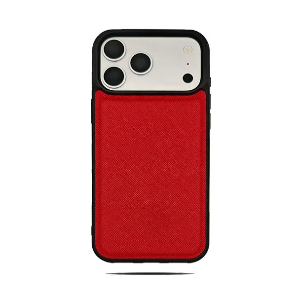 burgundy Fashion Saffiano Leather Business Phone Case for iPhone 17 16 15 14 13 Pro Max Elegant Shockproof Bumper Cover