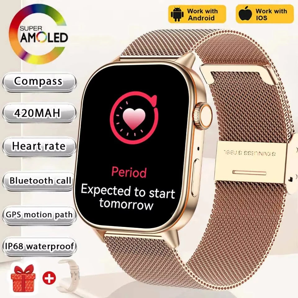2026New Multifunctional SmartWatch Women Gift Built-in GPS Bluetooth Call Music Fitness Sports Bracelet Sleep Monitor watch Lady