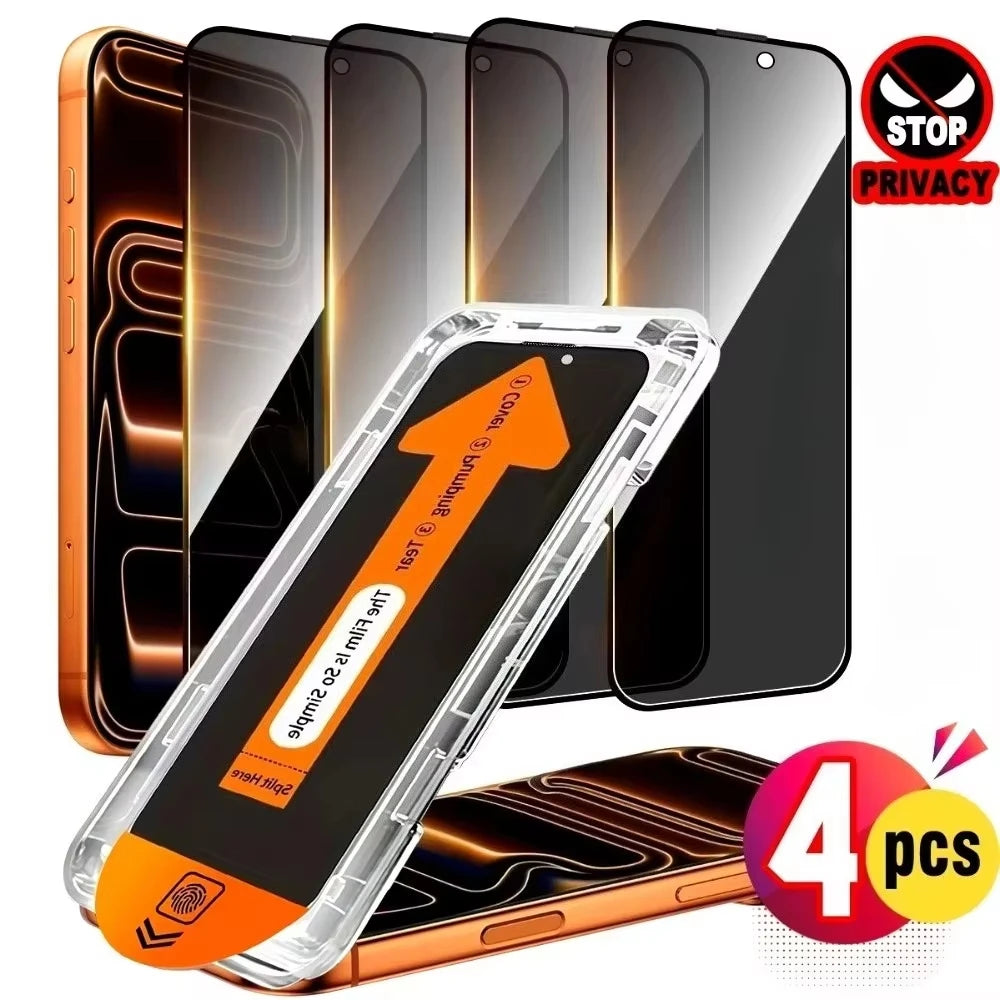 1-4PCS Privacy Tempered Glass For iPhone 17 Pro Max 16 13 11 15 14 16e 12 Mini XR X Xs 7 8 Plus Air Anti Spy Screen Protector