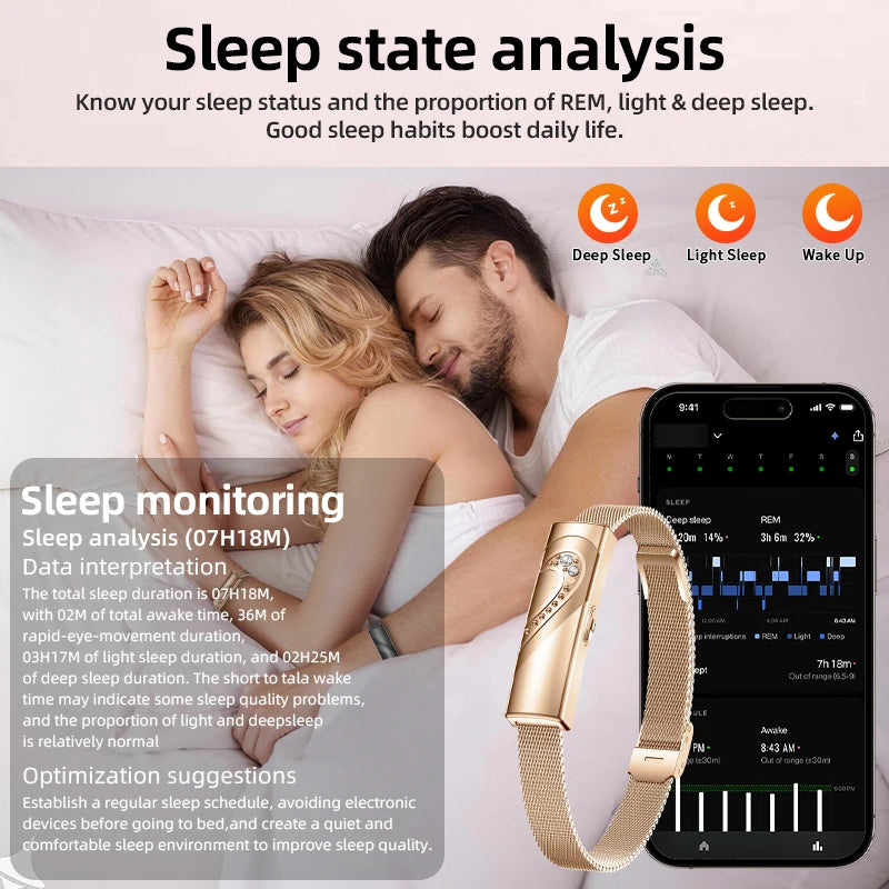 LIGE New Smart Bracelet Real-time Heart Rate Monitoring Sports Fitness Tracker Wristband Waterproof Smart Watch For Couple Gift