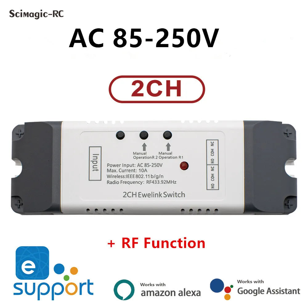 WiFi Switch Smart Opener APP Remote Controller For Garage Door Gate Supprot Alexa Echo Google Home eWelink Control + RF 433MHz