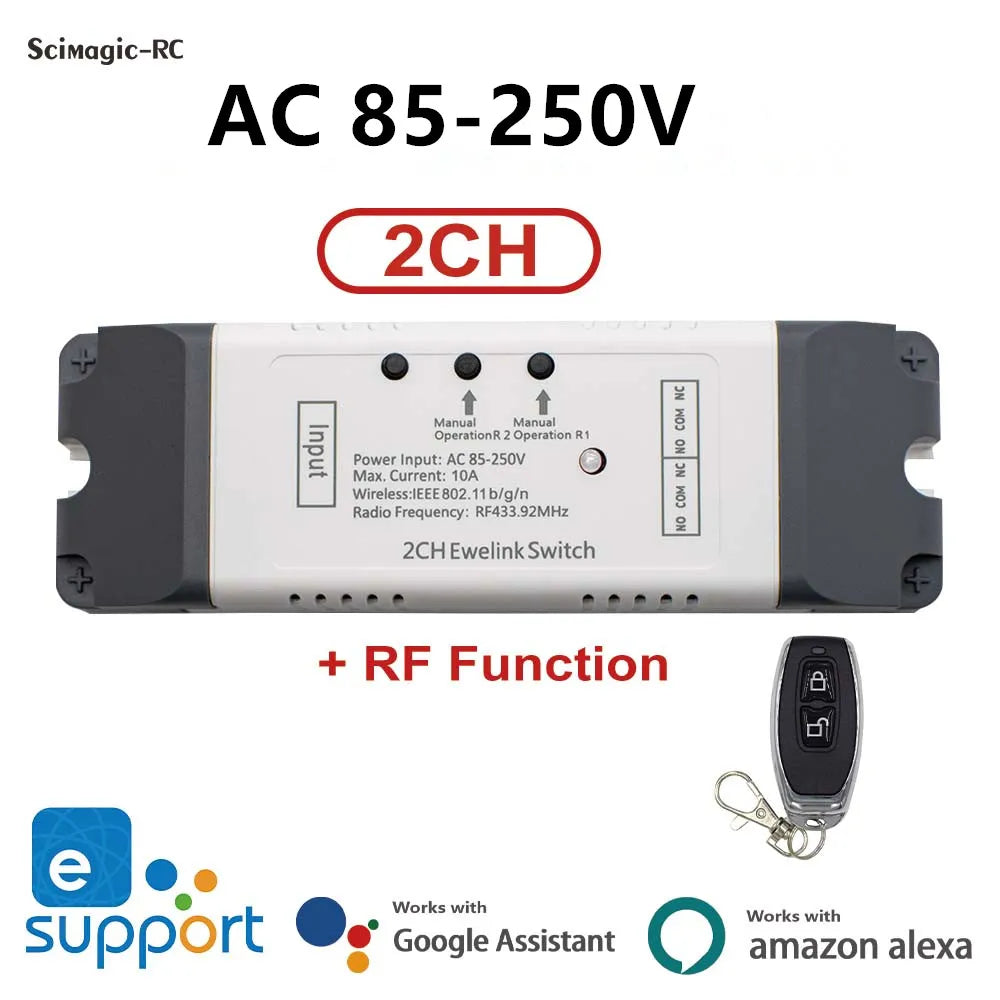 WiFi Switch Smart Opener APP Remote Controller For Garage Door Gate Supprot Alexa Echo Google Home eWelink Control + RF 433MHz