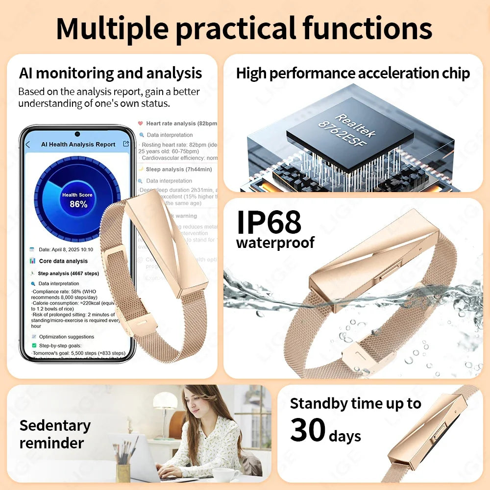 Global Version Smart Wristbands Bluetooth Smartband Fitness Tracker Heart Rate Blood Oxygen Sleep Monitor Health Smart Bracelet