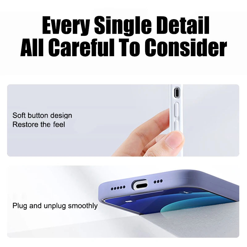 Luxury Liquid Silicone Phone Case for APPLE iPhone 11 13 12 14 15 16 Pro Max Cases for iPhone 17 Pro Shockproof Protector Cover