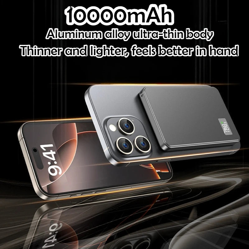 10000mAh Ultra Thin Power Bank for MagSafe,Magnetic Wireless Fast Charging MacSafe Portable Battery for IPhone Xiaomi Samsung