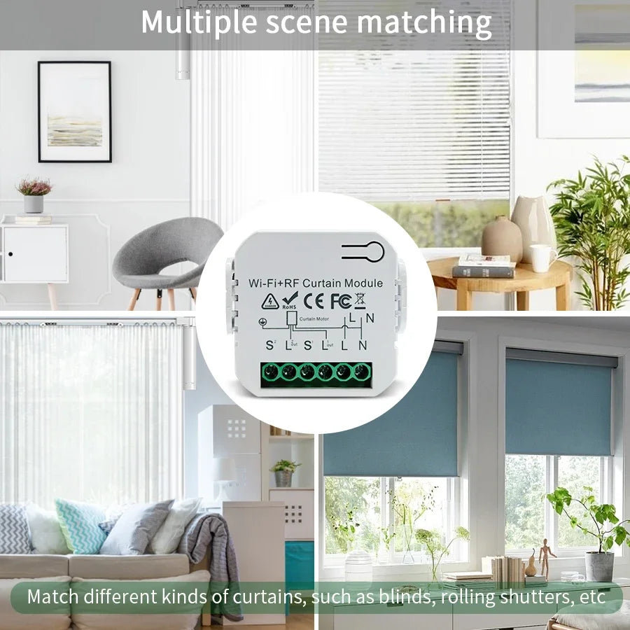 Smart Curtain Switch Intelligent Controllers Roller Blinds Shutter Motor Tuya WiFi/RF 433/WiFi&RF 433 Optional