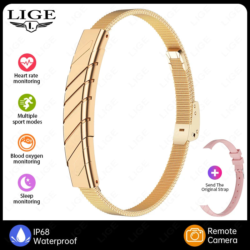 LIGE Fashion Smart Bracelet Health Heart Rate Sleep Monitor Sports Fitness Tracker Call reminder Men Women Smart Wristband Gift
