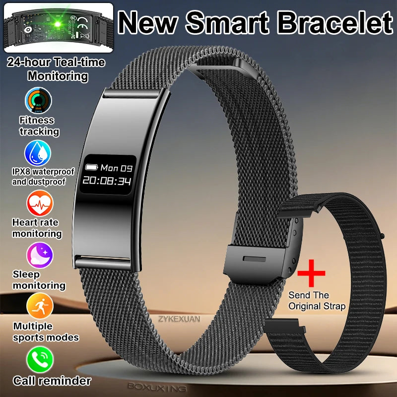 New Smart Bracelet Men Fitness Tracker IPX8 Waterproof Heart Rate Sleep Monitor Outdoors Sports Smartwatch Band For Android IOS
