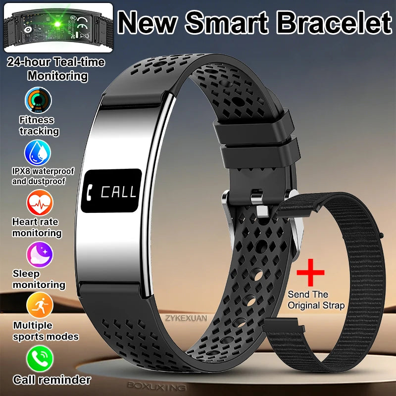 New Smart Bracelet Men Fitness Tracker IPX8 Waterproof Heart Rate Sleep Monitor Outdoors Sports Smartwatch Band For Android IOS