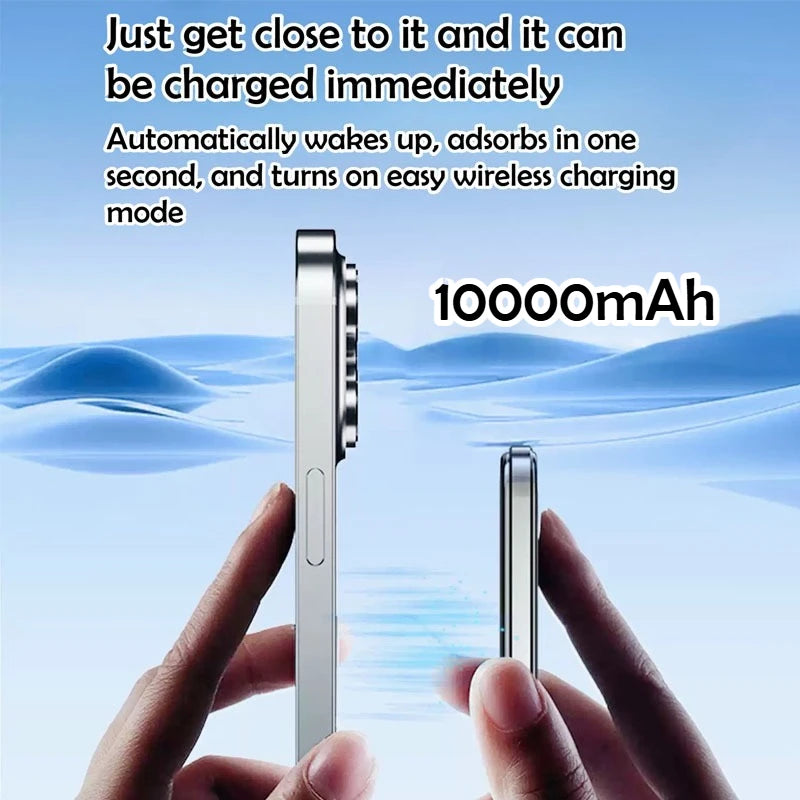 10000mAh Ultra Thin Power Bank for MagSafe,Magnetic Wireless Fast Charging MacSafe Portable Battery for IPhone Xiaomi Samsung