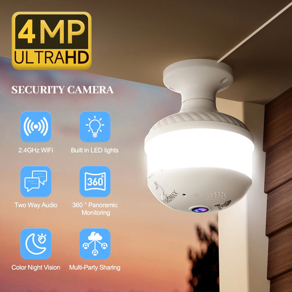 V380 Pro Security Camera 4MP Wifi Spotlight Camera Full Color Night Vision Human Detection IP Camera Video Surveillance