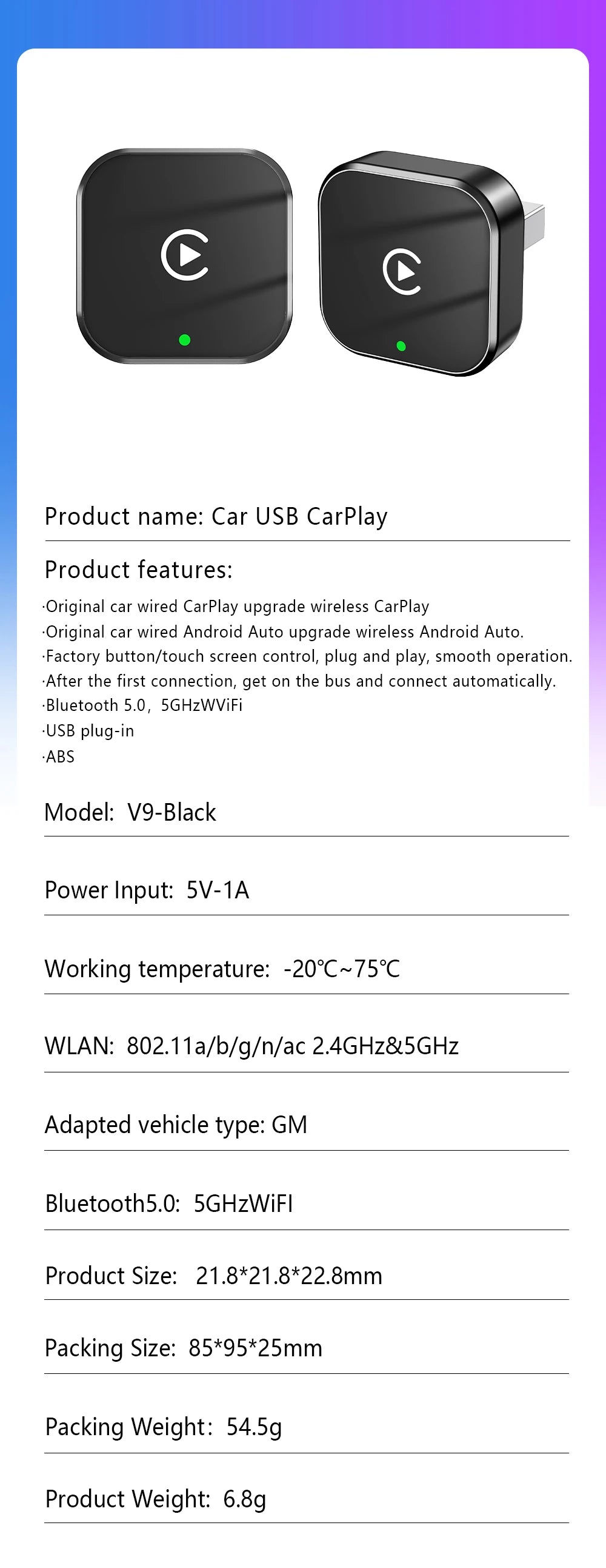Wireless CarPlay & Android Auto Adapter