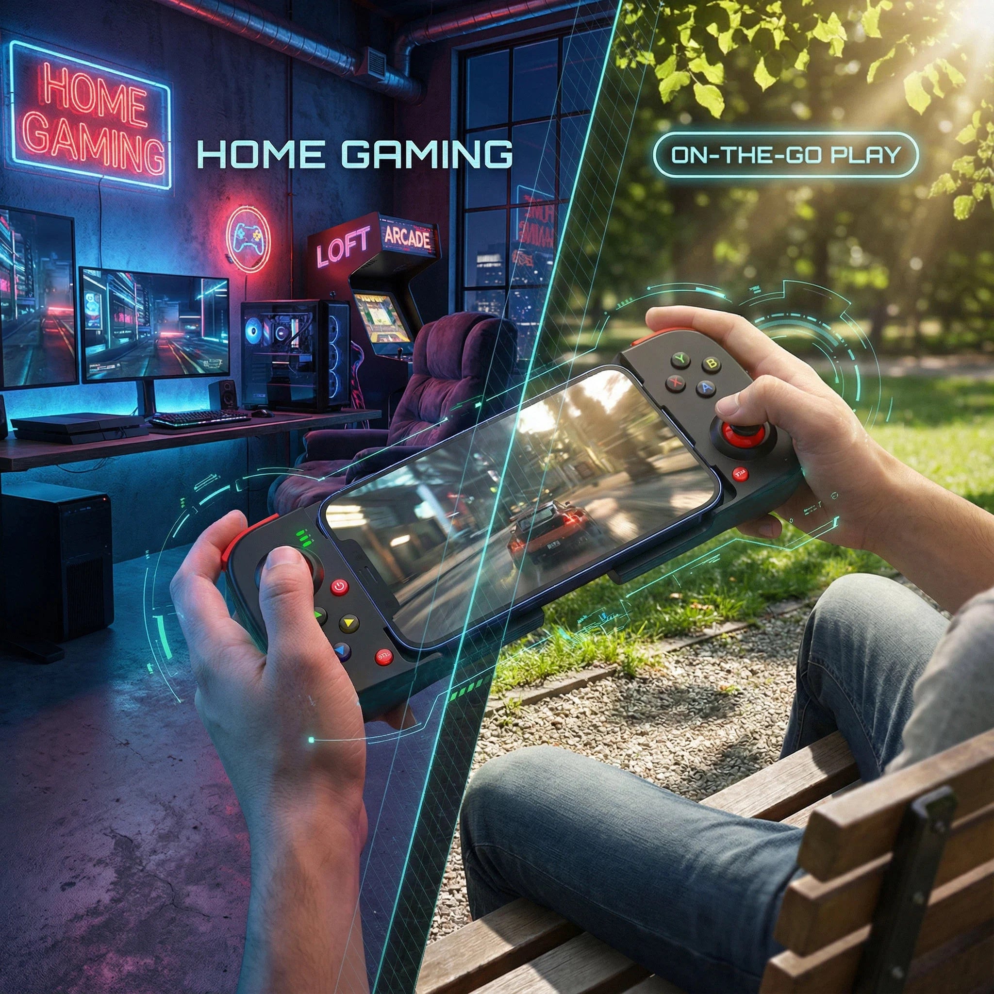 D3 Retractable  Gamepad Wireless Stretch Game Controller Compatible with iPhone Android Phone Switch PS3 PS4 PC Portable Gaming Joystick