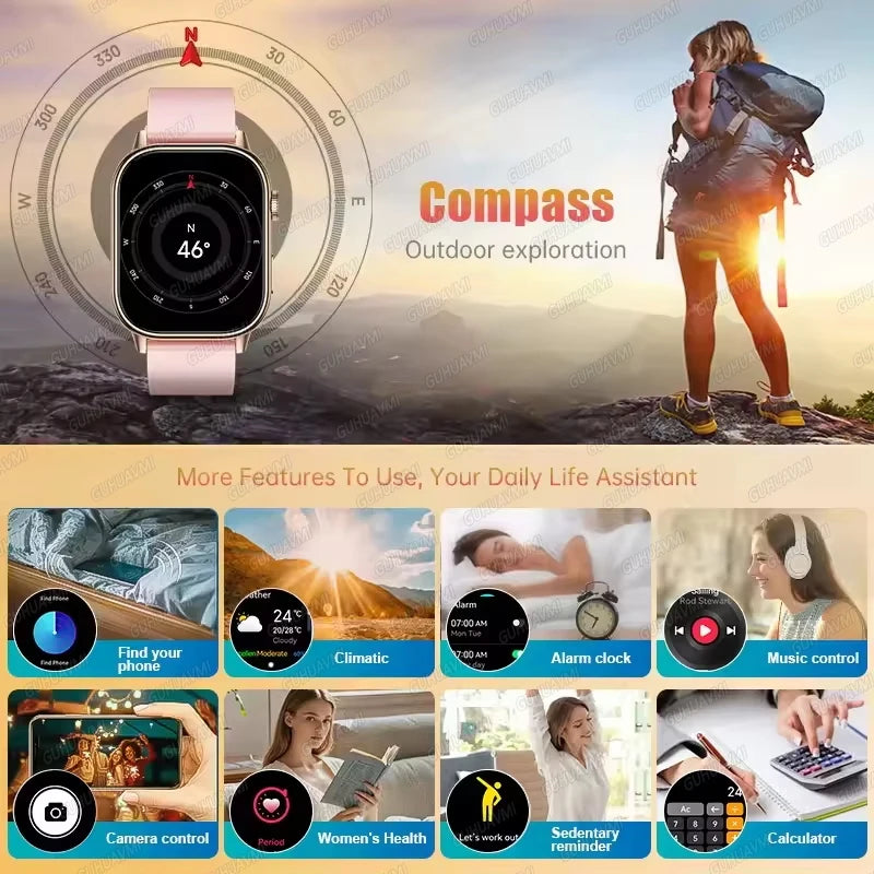 2026New Multifunctional SmartWatch Women Gift Built-in GPS Bluetooth Call Music Fitness Sports Bracelet Sleep Monitor watch Lady