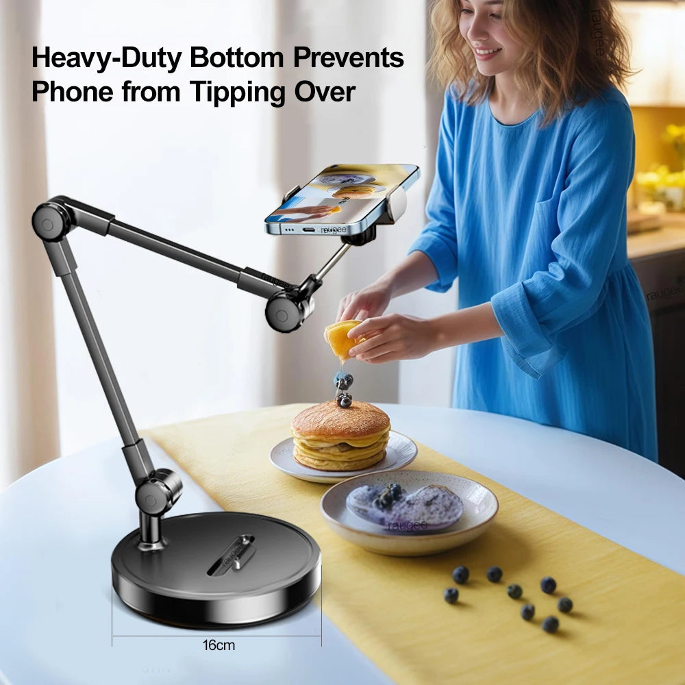 Phone Holder Portable Folding Multi-Angle Adjustable Stand for Cell Phone Height Adjustable Phone Bracket for Live Broadcast
