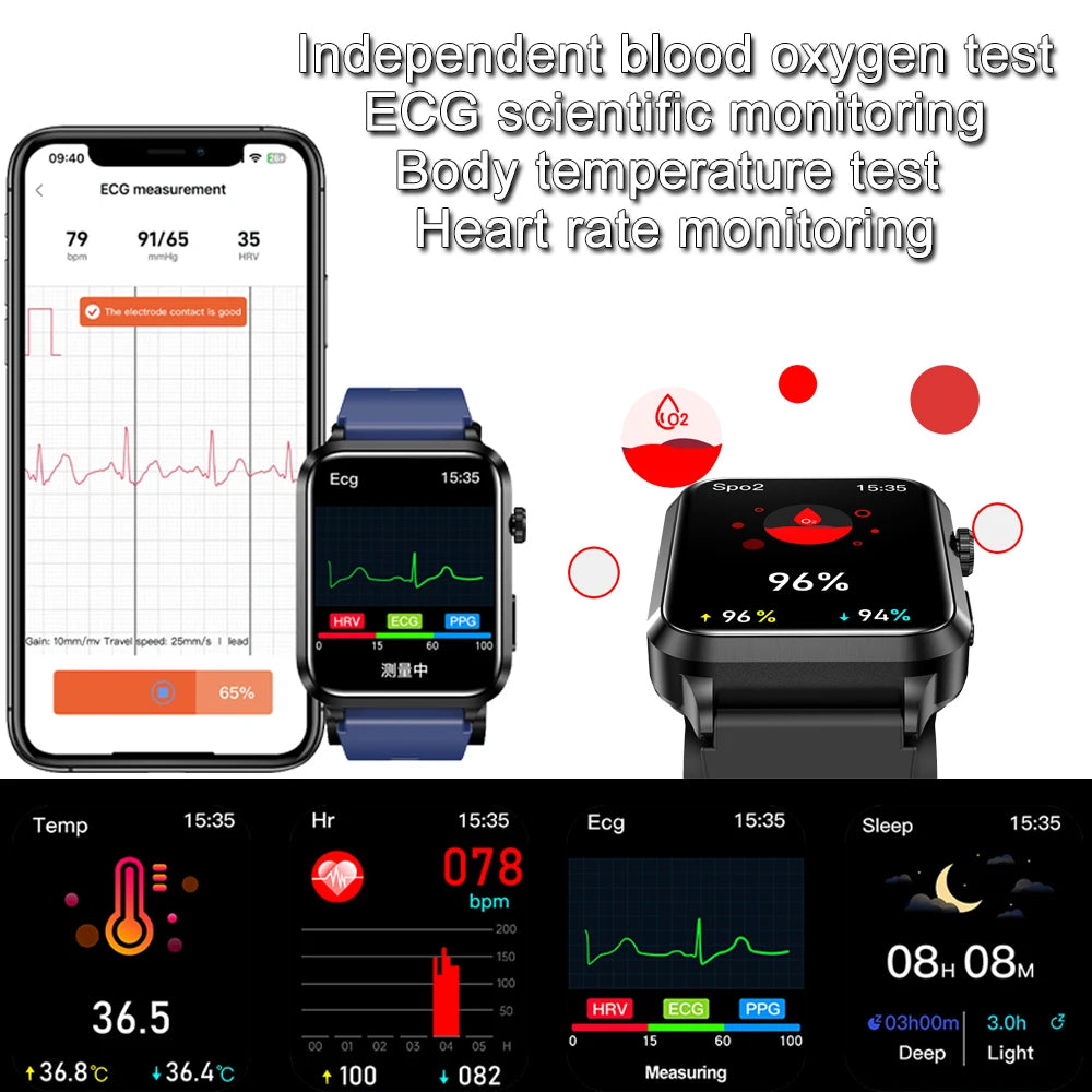 2026 New Airbag Smart Watch man air Pump ECG True Accurately Blood Pressure health watch Uric Acid Blood Lipids watch