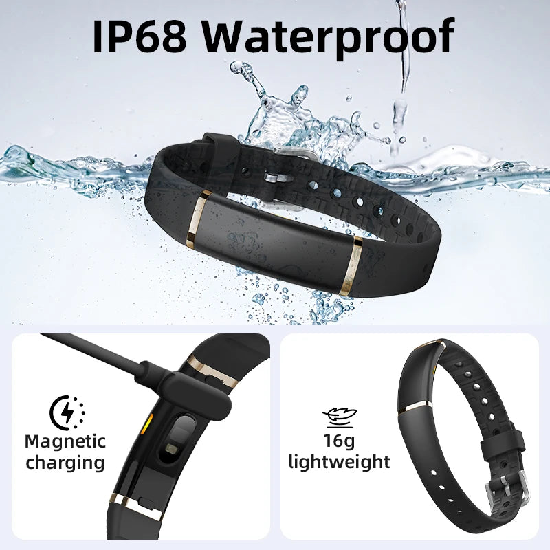 LIGE Men No Screen Smart Bracelet Heart Rate Monitor Fitness Sport Band Smart Watch Waterproof Multifunction Watches Women