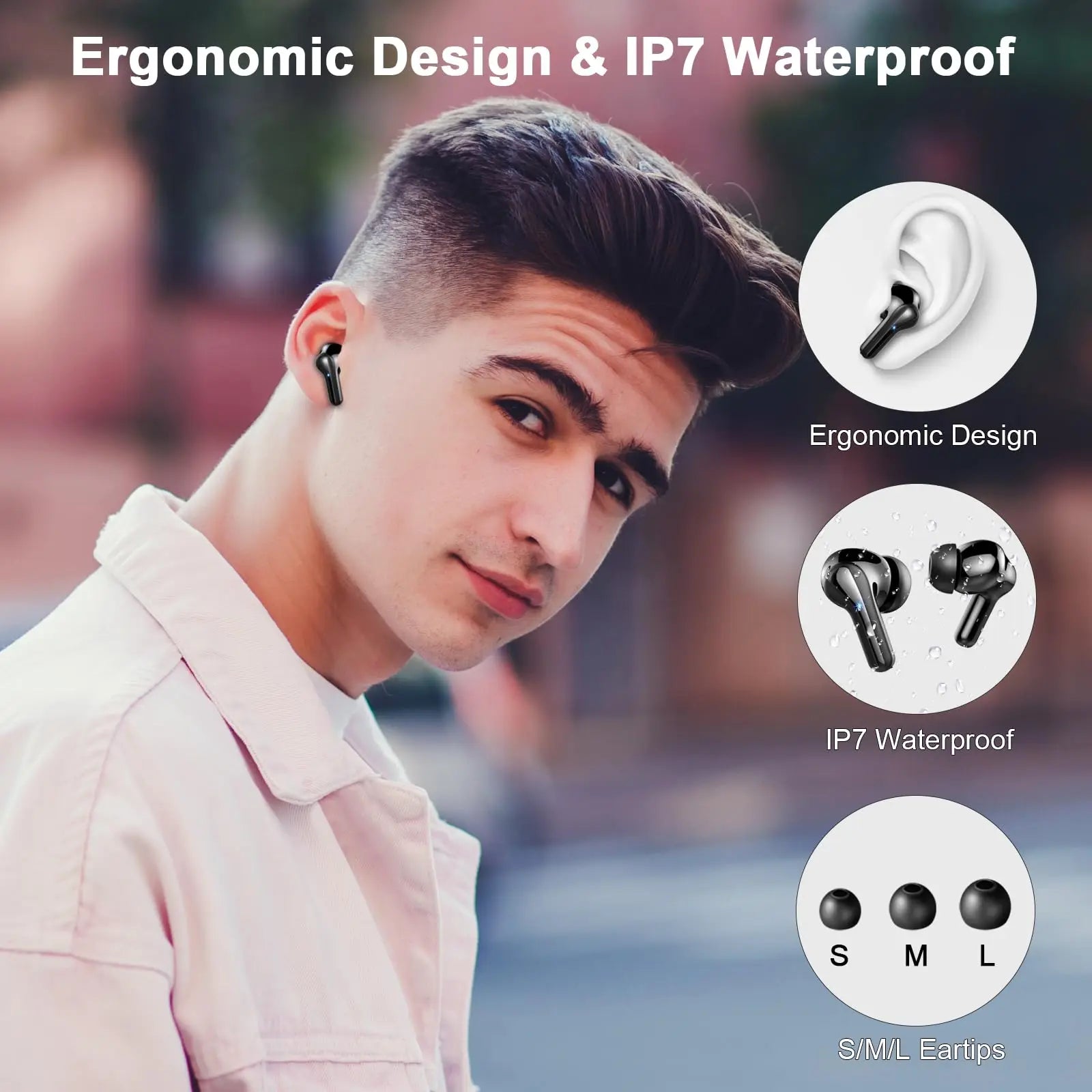 2026 Wireless Earbuds 13mm Double-Layer Driver 4-Mic ENC Noise Canceling 45H Battery LED Display Touch Control Bluetooth 5.3 Earphones iOS Android.