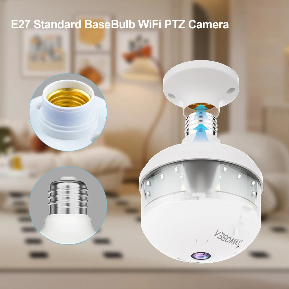 V380 Pro Security Camera 4MP Wifi Spotlight Camera Full Color Night Vision Human Detection IP Camera Video Surveillance