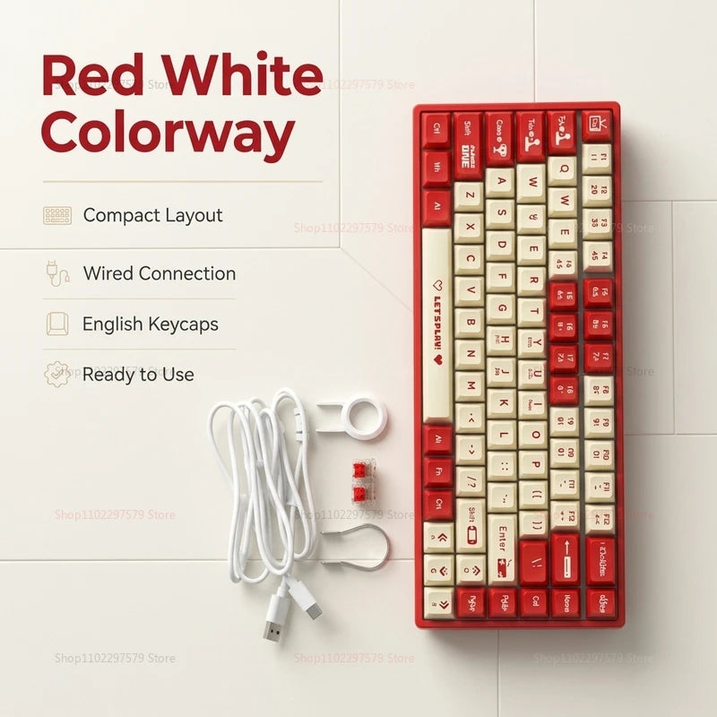 AK680 Wired Mechanical Gaming Keyboard 68 Hot Swappable Keys Ergonomic E-sports Office Keyboard for PC Laptop Type-C USB Gaming