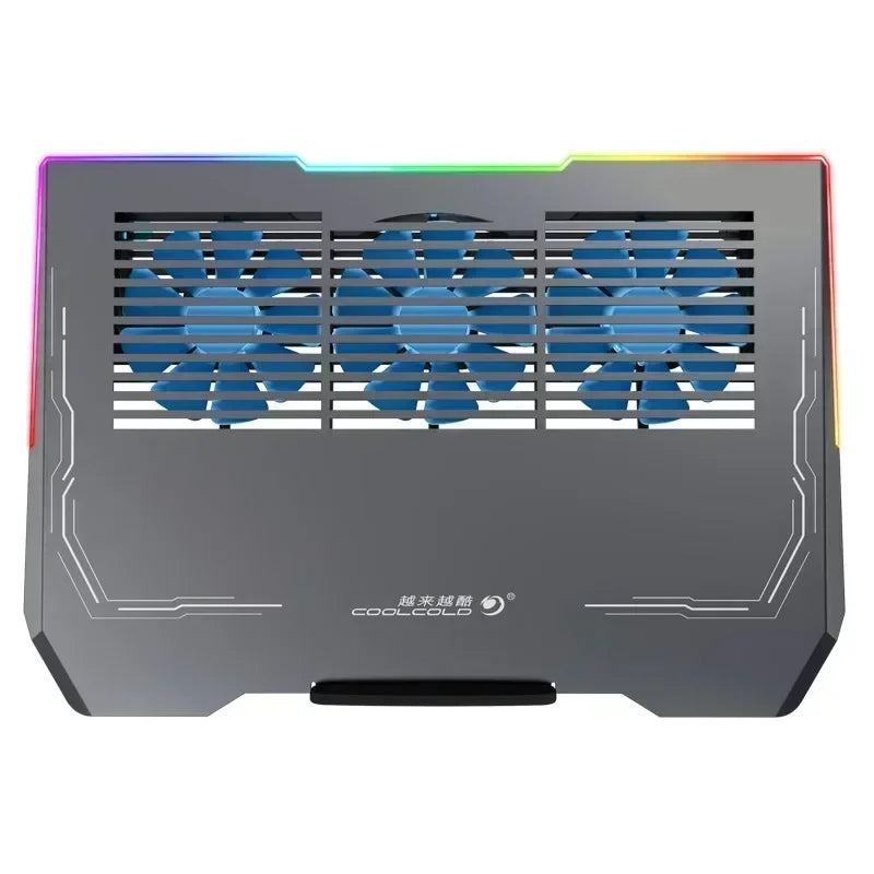 RGB Colorful Light Air Cooled Fans Laptop Cooling Pad Notebook Cooler High-speed Cooling Radiator Computer Cool Heat Dissipation