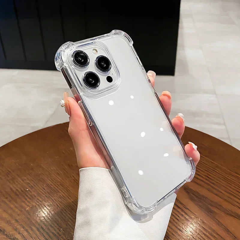 Air-Bag Shockproof Bumper Transparant Case For iPhone 17 16 15 Plus 11 12 13 14 Pro Max Silicone Hard Acrylic Clear Back Cover