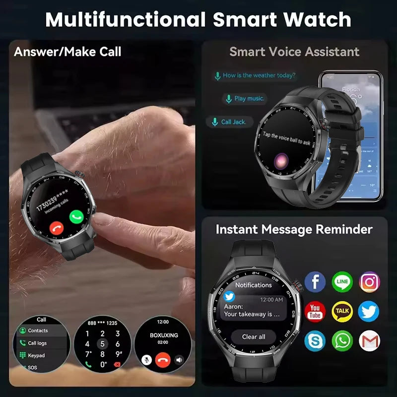 2026 New Watch 6 Pro Smart Watch AMOLED Screen GPS Tracker HD Bluetooth Call Waterproof Sports Health Monitoring Smartwatch Men