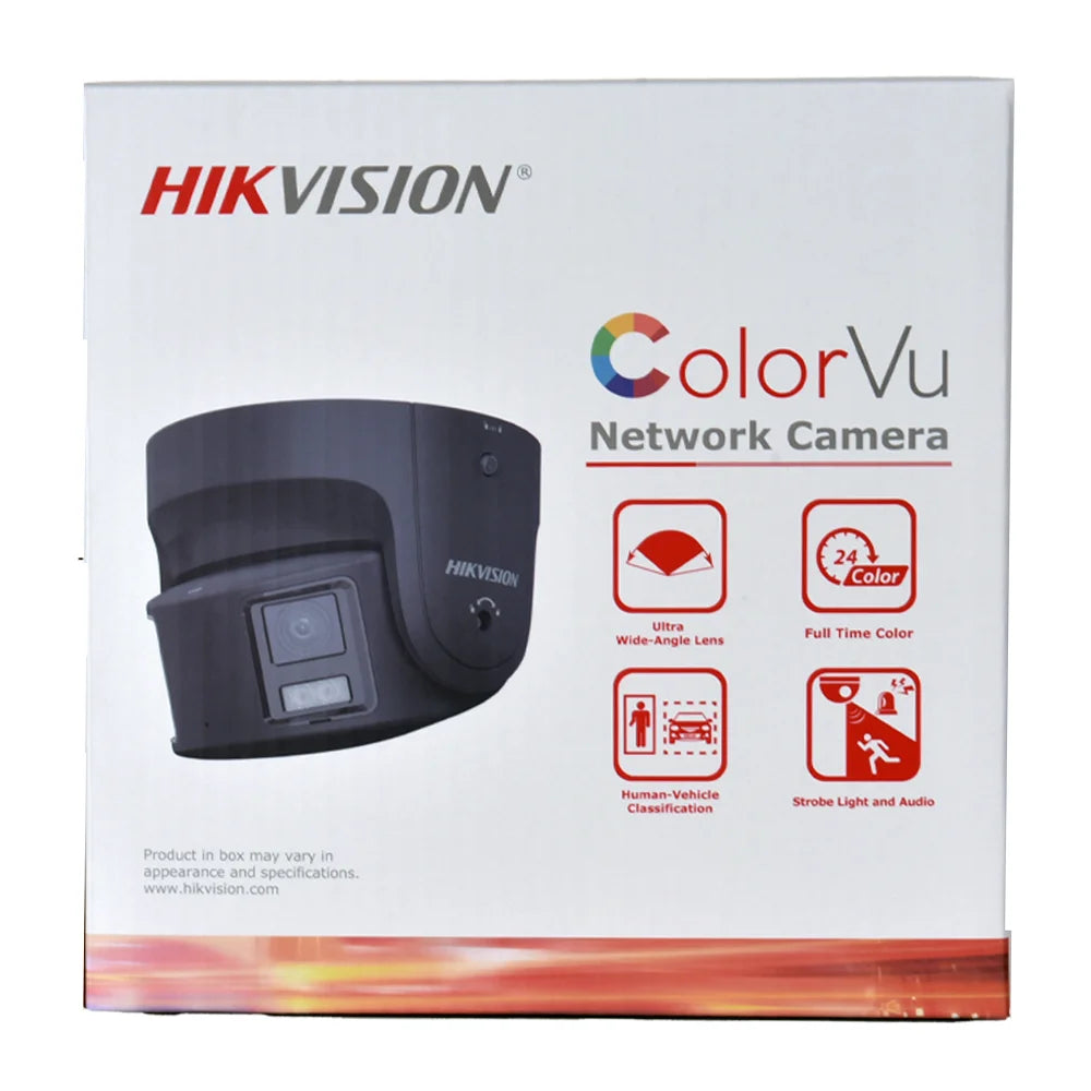 Hikvision 8MP Panoramic ColorVu Turret IP Camera DS-2CD2387G2P-LSU/SL 4K Security Double Lens Color Night Built-in Mic Speaker