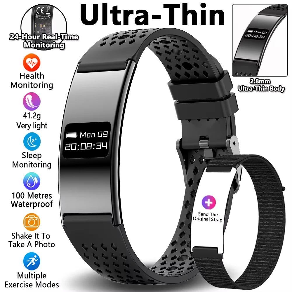 New Fitness Tracker Smart Bracelet Men Women IPX8 Waterproof Heart Rate Sleep Monitoring Outdoor Sport Pedometer Smartwatch 2026
