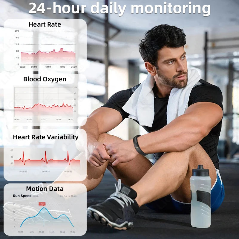 LIGE Men No Screen Smart Bracelet Heart Rate Monitor Fitness Sport Band Smart Watch Waterproof Multifunction Watches Women