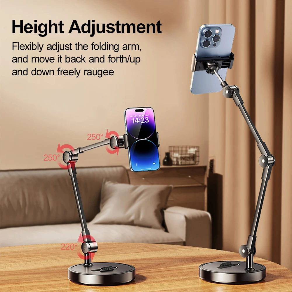 Phone Holder Portable Folding Multi-Angle Adjustable Stand for Cell Phone Height Adjustable Phone Bracket for Live Broadcast