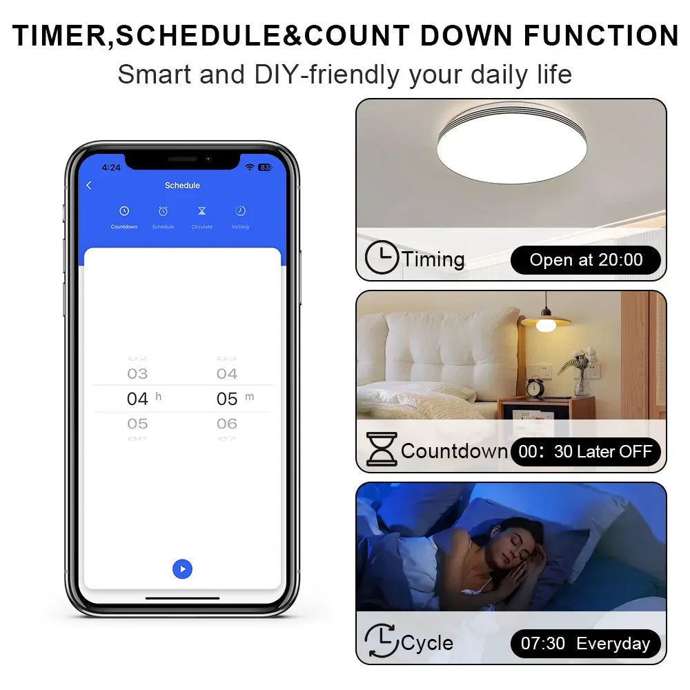 Tuya WiFi EU Smart Light Switch Wall Touch Switch 1 2 3 gang Required 110-240V Work with Alexa, Google Home
