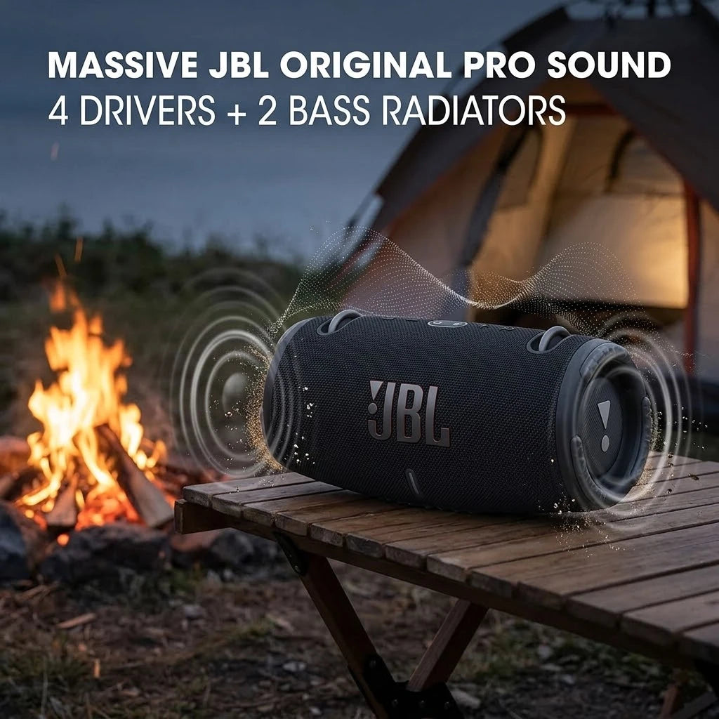 Xtreme 3 Portable Bluetooth Speaker Wireless Subwoofer Boombox IP67 Waterproof Outdoor Camping Travel Party Audio Player