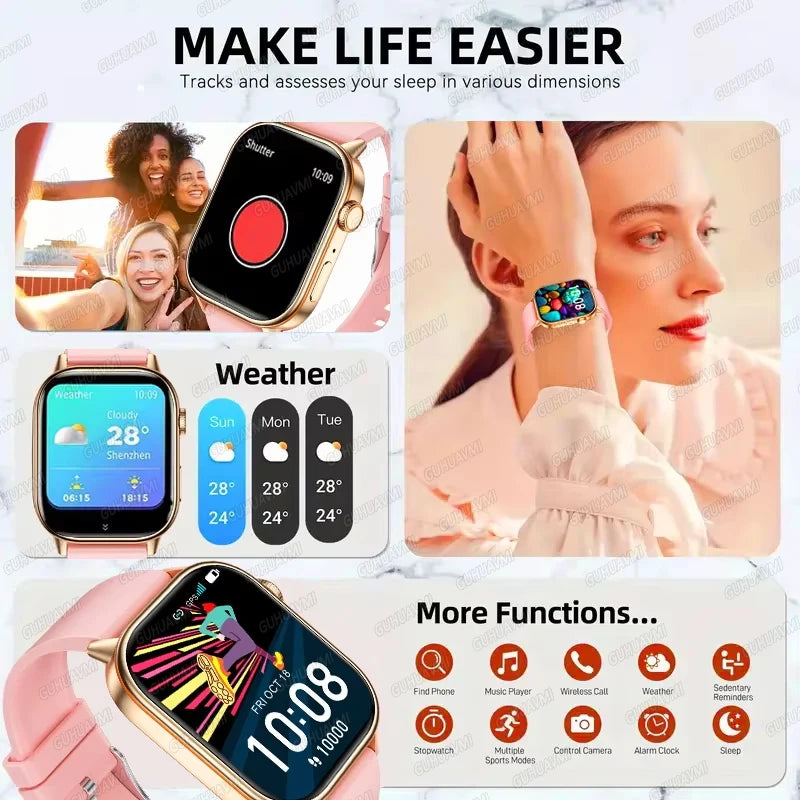 2026New Multifunctional SmartWatch Women Gift Built-in GPS Bluetooth Call Music Fitness Sports Bracelet Sleep Monitor watch Lady