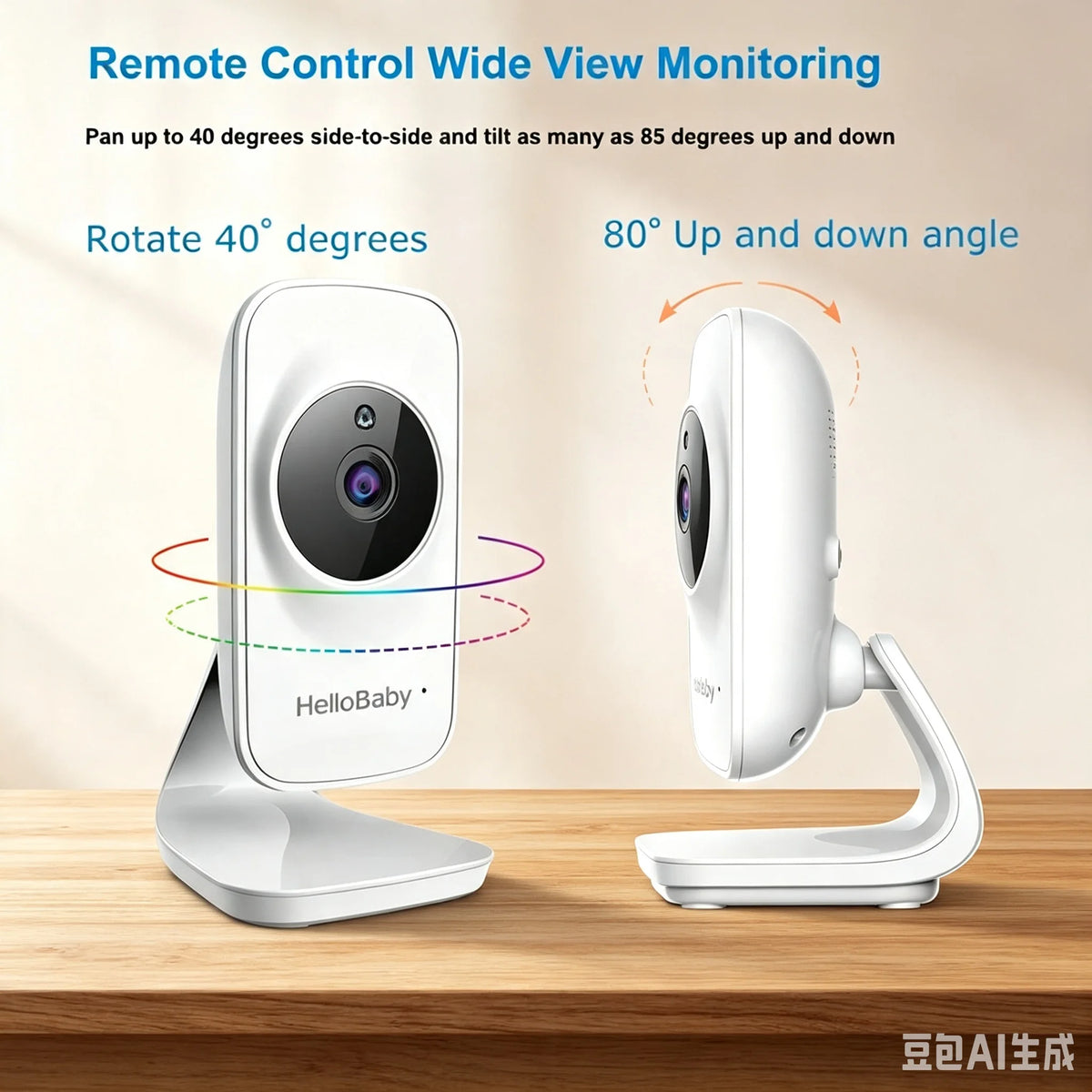 HelloBaby HB050 5" Wireless Video Baby Monitor with Night Vision, Crying Detection & Two-Way Talk