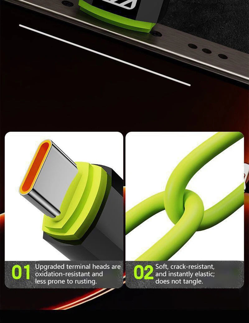 PD240W Cable Super Fast Charging Type C TO Type C Silicone Cable For Samsung iPhone8-17 Pro Xiaomi 17 Quick Quick Charging Cable
