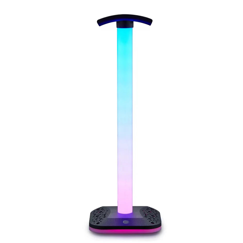 RGB Light Desktop Headphone Stand Anti Scratch Universal Earphone Holder Display Shelf PC Accessories Brightness Adjustable