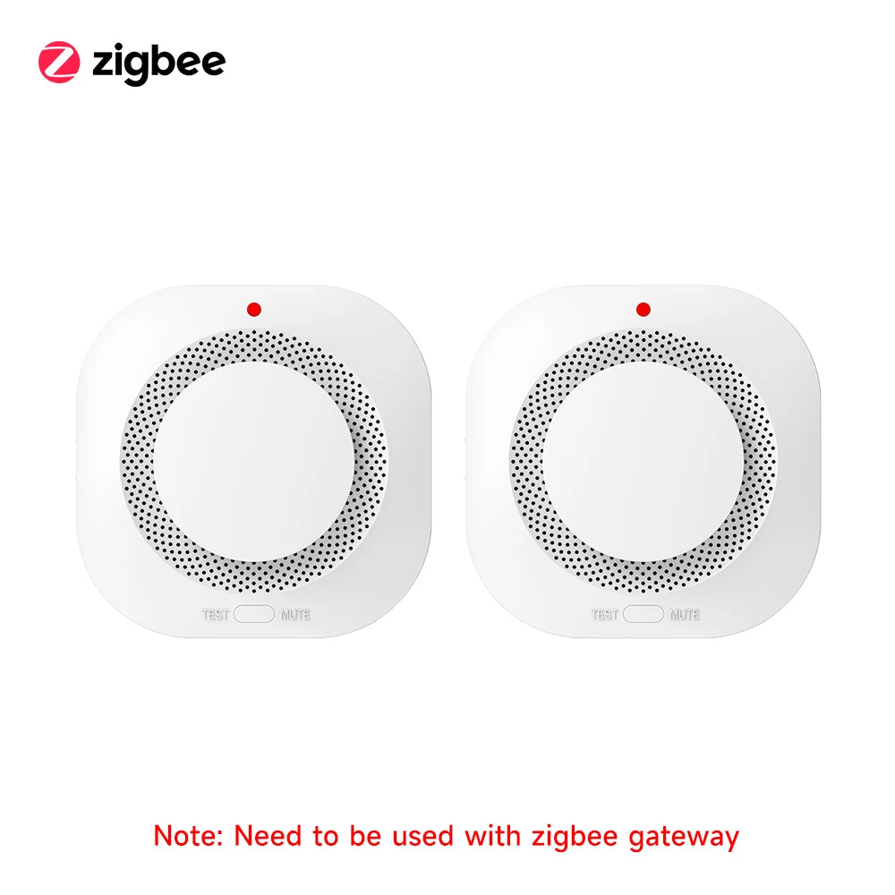Tuya Zigbee Independent Smoke Detector Sensor For Home Warehouse Security Smart Smoke Fire Alarm Via Smart Life App Control