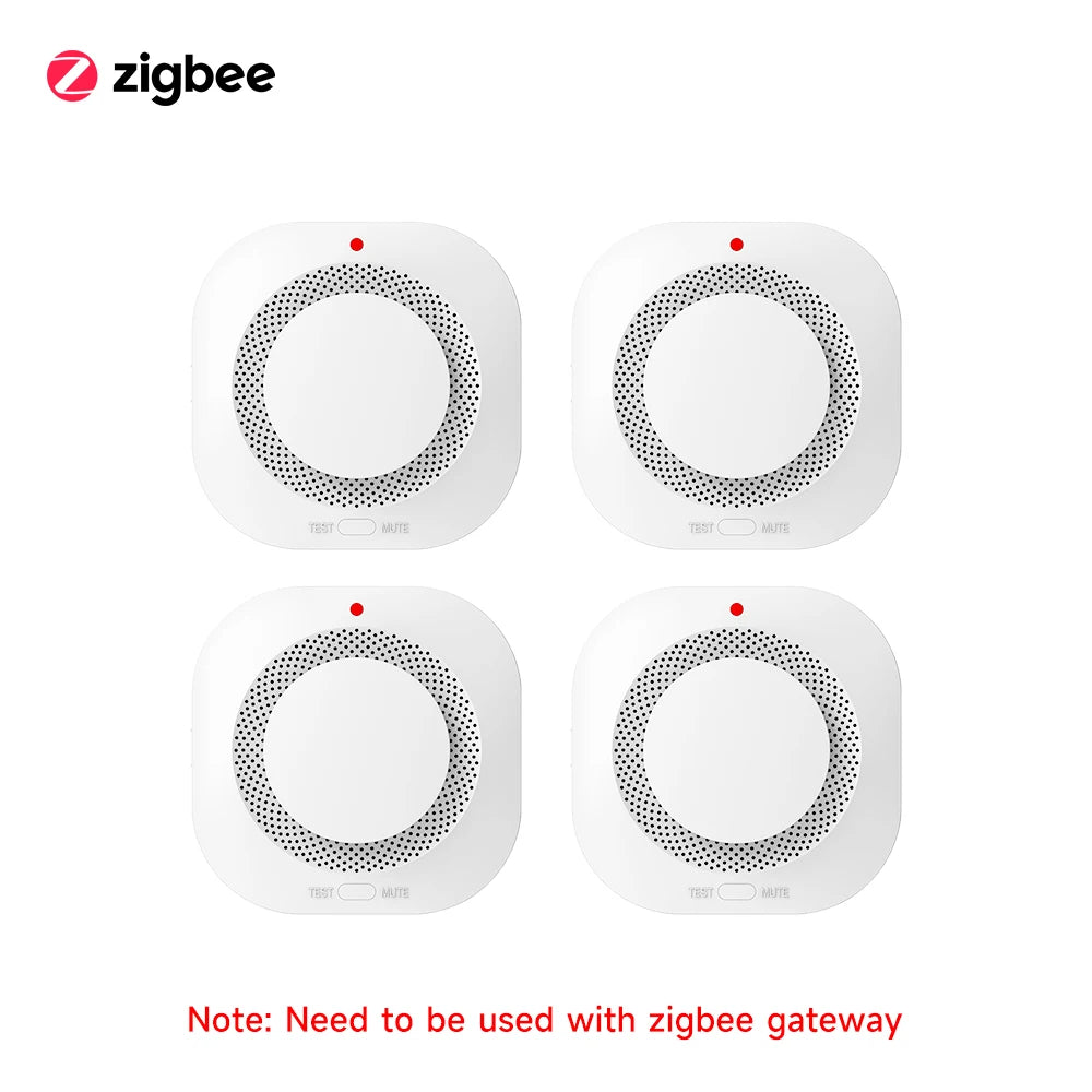Tuya Zigbee Independent Smoke Detector Sensor For Home Warehouse Security Smart Smoke Fire Alarm Via Smart Life App Control