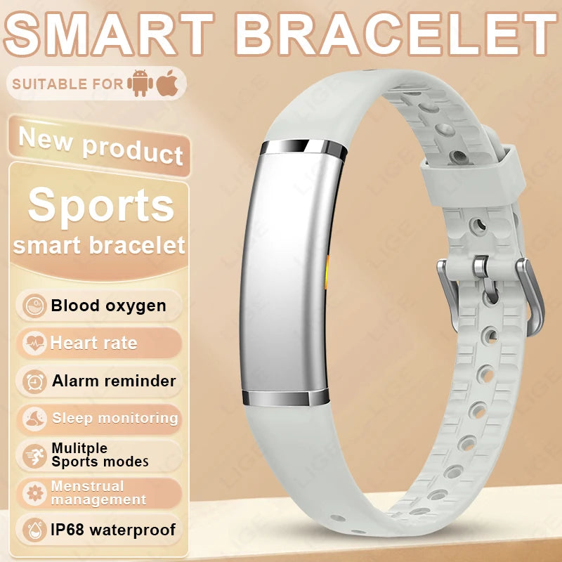 LIGE Men No Screen Smart Bracelet Heart Rate Monitor Fitness Sport Band Smart Watch Waterproof Multifunction Watches Women