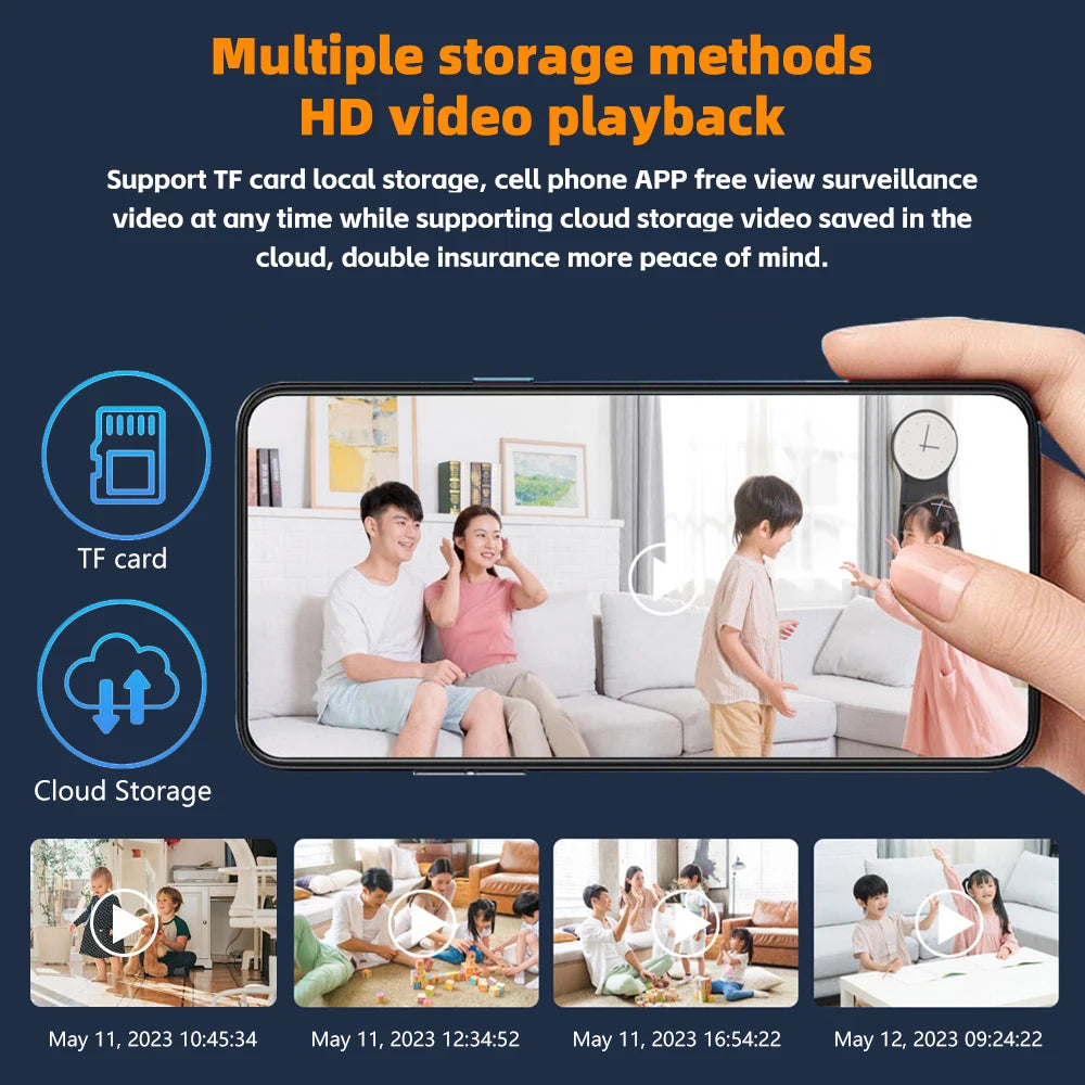 Indoor PTZ Camera 1080P Dual Band 2.4G/5G WiFi Full Color Night Vision Two Way Audio AI Motion Detection Home Security Cam