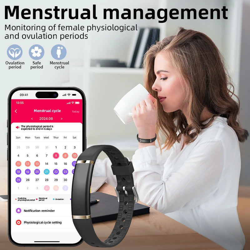 LIGE Men No Screen Smart Bracelet Heart Rate Monitor Fitness Sport Band Smart Watch Waterproof Multifunction Watches Women