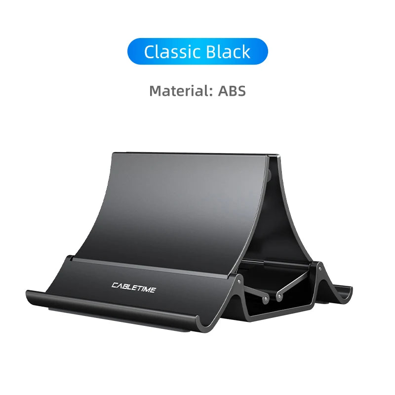 CABLETIME Vertical Laptop Stand Heat Dissipation Non-slip Silicone Gravity Holder for MacBook Surface iPad Tablet Stand C418