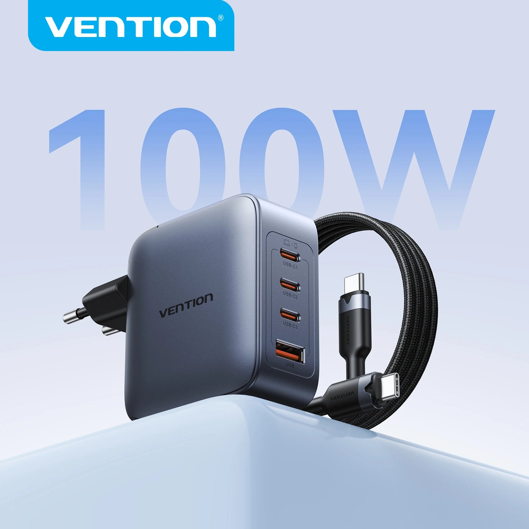 Vention USB C Charger 100W GaN Charger For MacBook Laptop PD Fast Charging for iPhone Xiaomi USB Type C Charger for iPhone 17 16