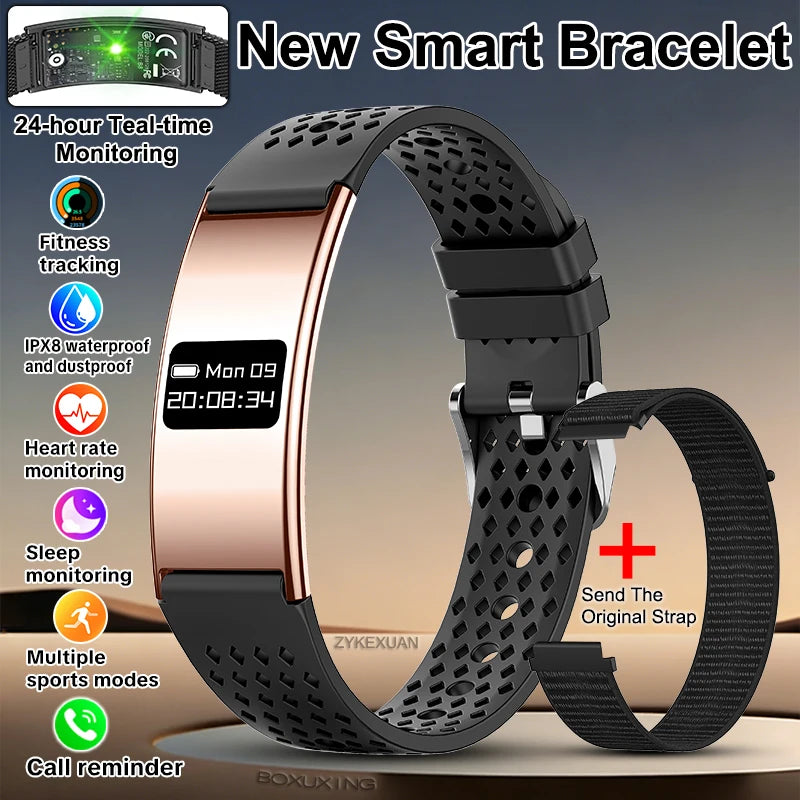 New Smart Bracelet Men Fitness Tracker IPX8 Waterproof Heart Rate Sleep Monitor Outdoors Sports Smartwatch Band For Android IOS