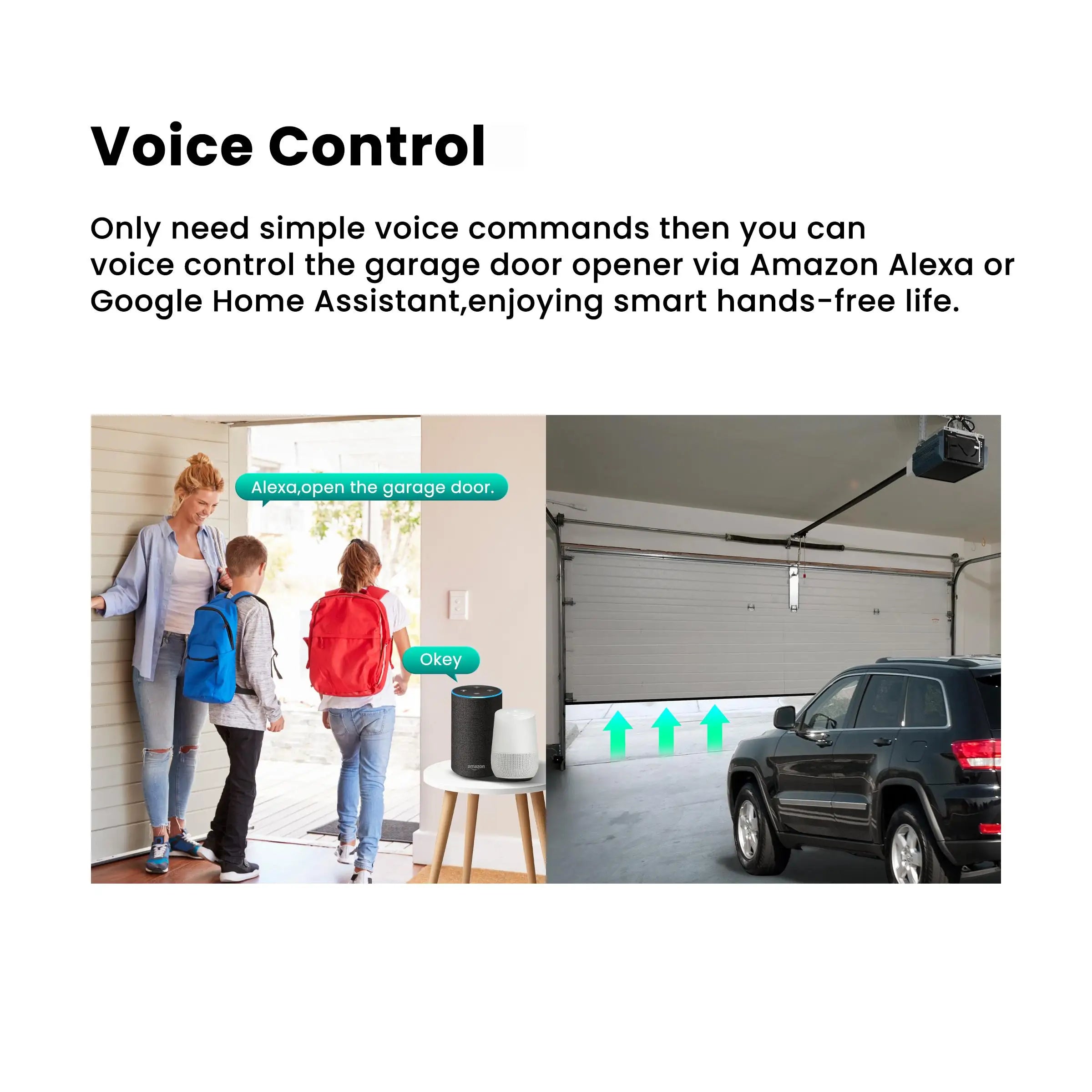 GIRIER Tuya ZigBee/WiFi Smart Garage Door Opener Controller Support APP Remote Timing Functions Compatible with Alexa Hey Google