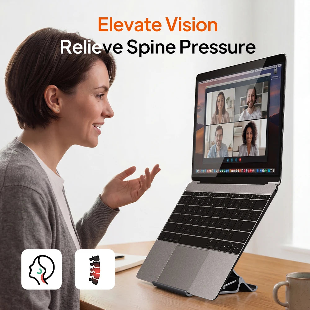 CABLETIME Vertical Laptop Stand Heat Dissipation Non-slip Silicone Gravity Holder for MacBook Surface iPad Tablet Stand C418