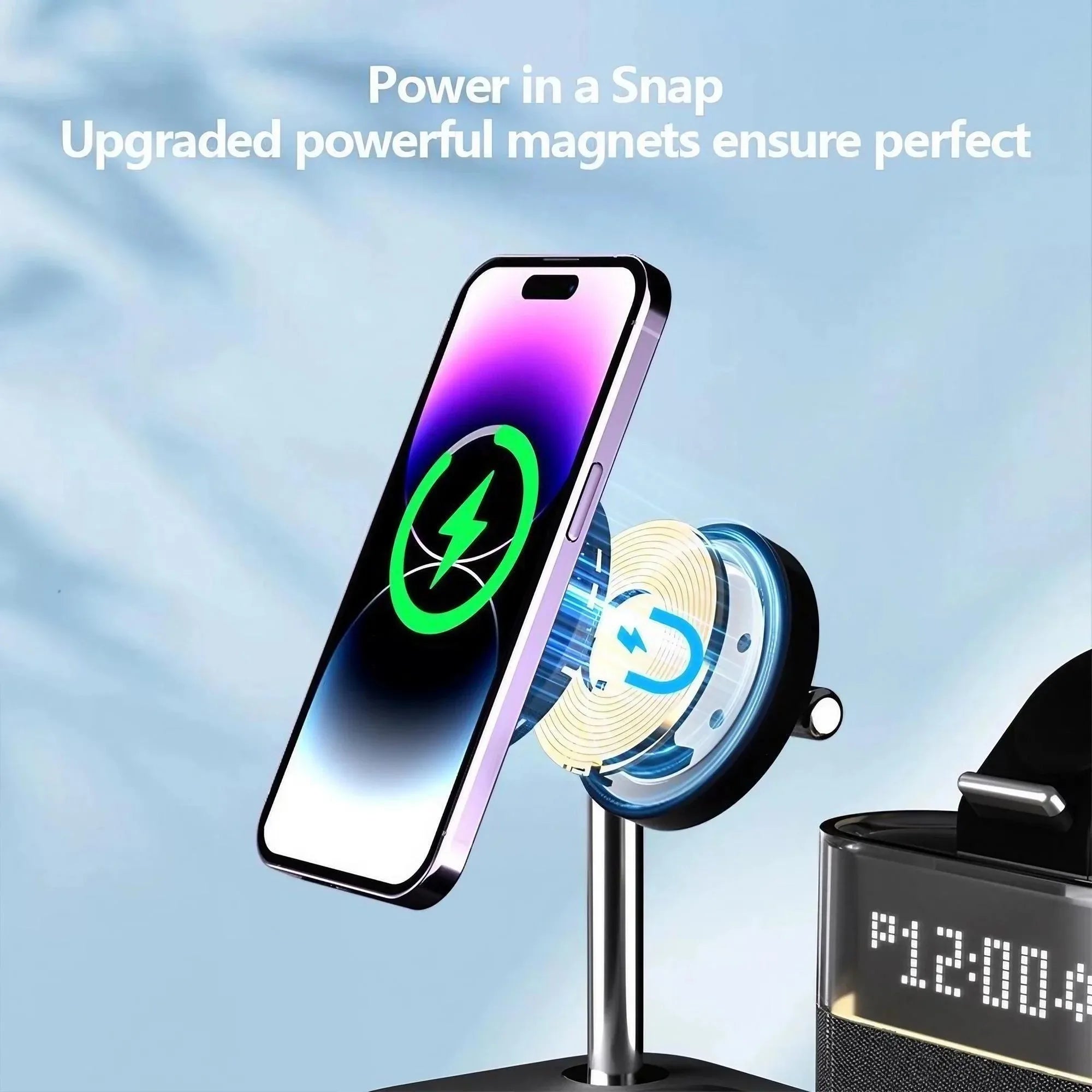 Wireless Charging Station Magnetic Stand for Series 17 16 15 14 13 12 iWatch Ultra 8 7 6 5 and Wireless Earbuds Pro 2 3