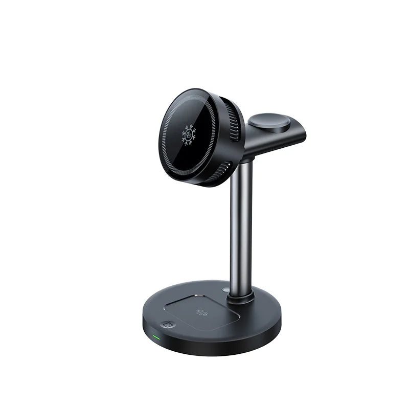 LED Light & Air Cooling & qi2 25W Magnetic Wireless Charger For iPhone 17 16 15 14 13 12 Apple Watch Airpods Pro Fast Charging